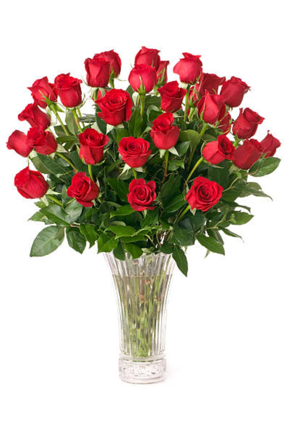 30 Red Roses with vase