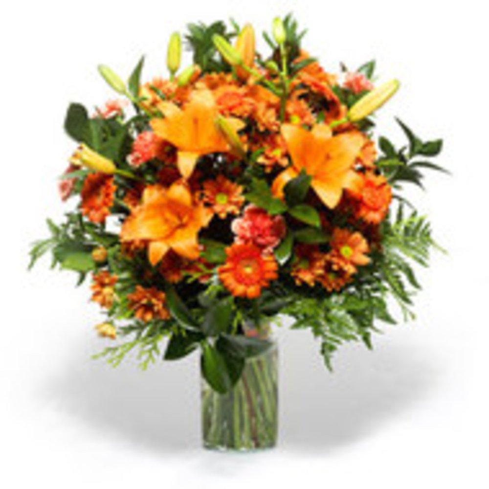 Orange Lilies , Gerberas & Carnations