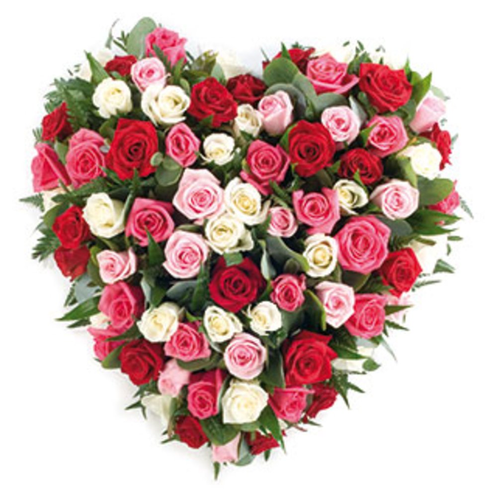 Dazzling Heart Shaped Roses Bouquet