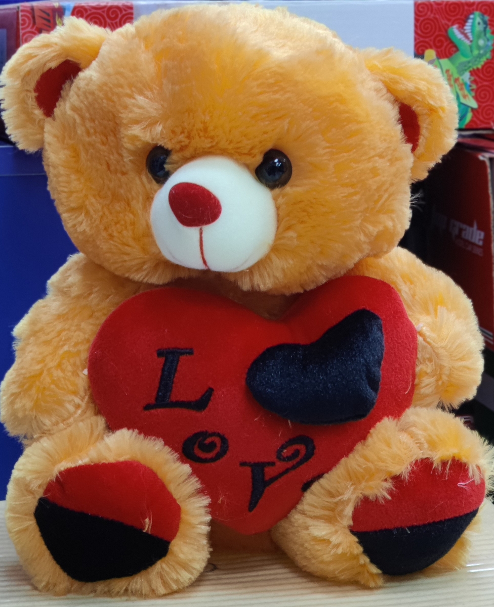 Yellow Teddy With Heart Symbol(30cm) 