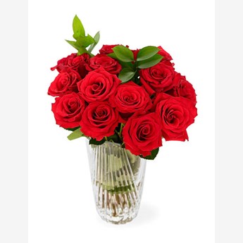 Delightful Red Roses Vase